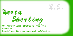 marta sperling business card